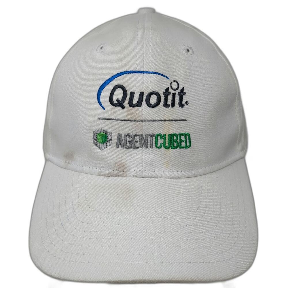 Hit Wear Quotit AgentCubed White One Size Baseball Cap Strapback Hat Embroidery